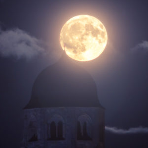 Klosterkirche Sponheim mit Vollmond #12004