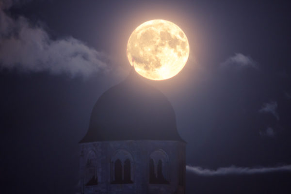 Klosterkirche Sponheim mit Vollmond #12004