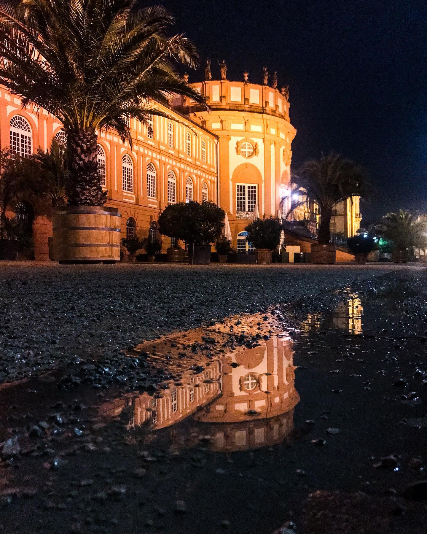 Das Biebricher Schloss im Regen… Spiegelbilder in Pfützen …