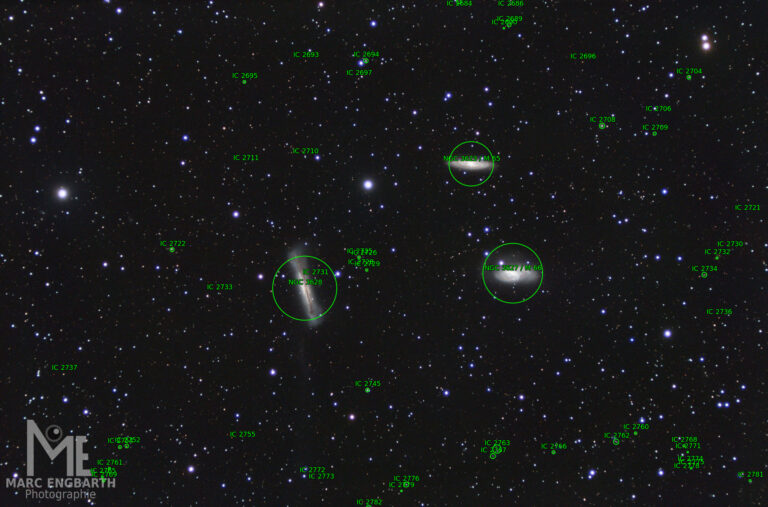 Das Leo-Triplett oder auch die M66-Gruppe im Sternbild …