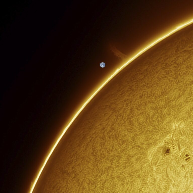 Unsere Sonne vom 12.04.2025 Als Größenvergleich habe ich …