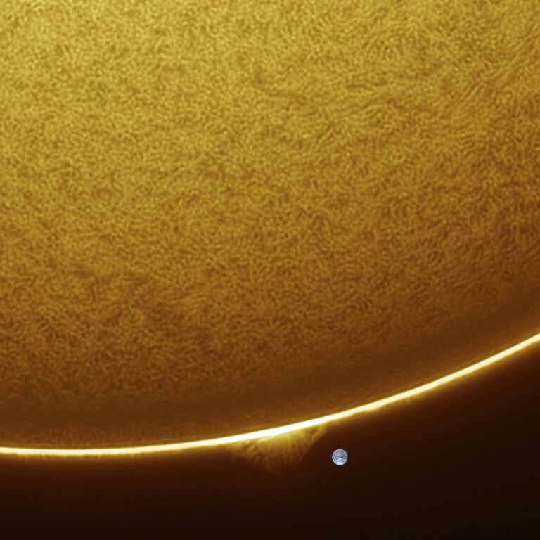 Unsere Sonne vom 12.04.2025 Als Größenvergleich habe ich …