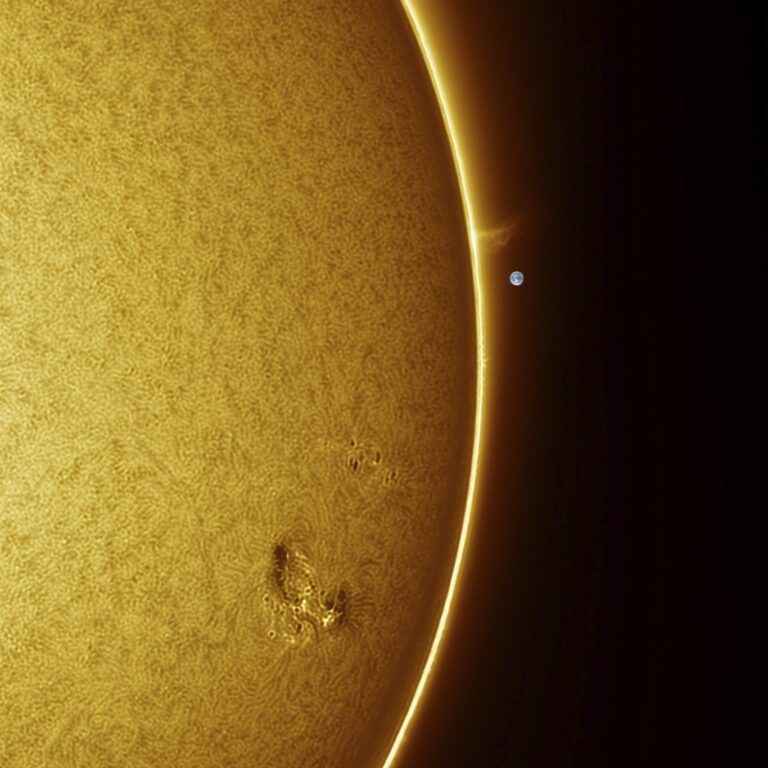 Unsere Sonne vom 12.04.2025 Als Größenvergleich habe ich …