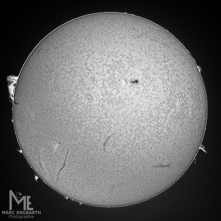 Die Sonne vom 06.05.2025 mit heftigen Protuberanzen außen …